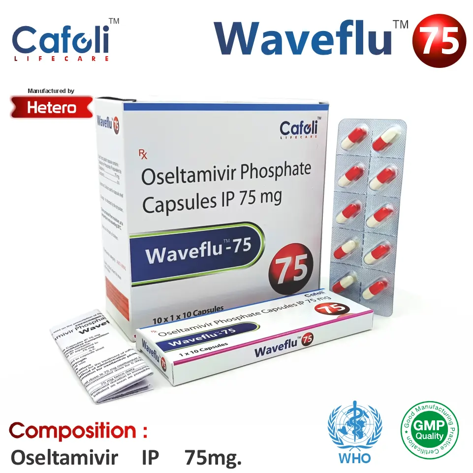 Oseltamivir Phosphate (75mg) Capsule at the best price in PCD Pharma Franchise for Antiviral, Influenza Treatment.